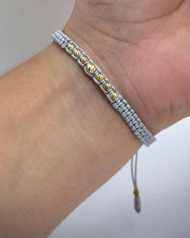 Pulsera Italiana Tejido Gris
