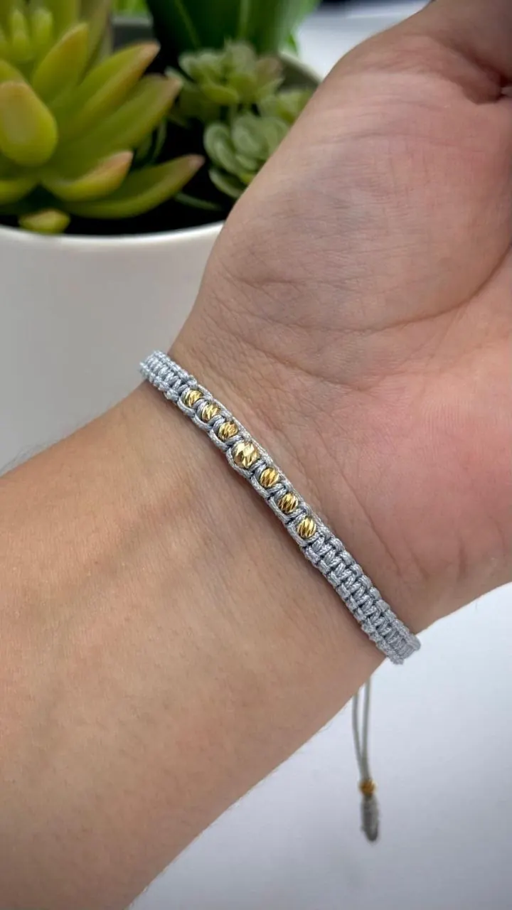 Pulsera Italiana Tejido Gris
