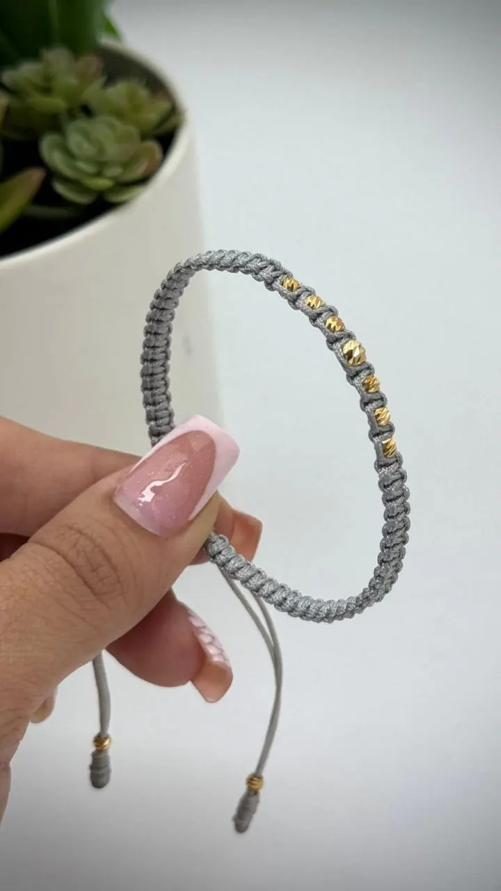 Pulsera Italiana Tejido Gris — foto 2