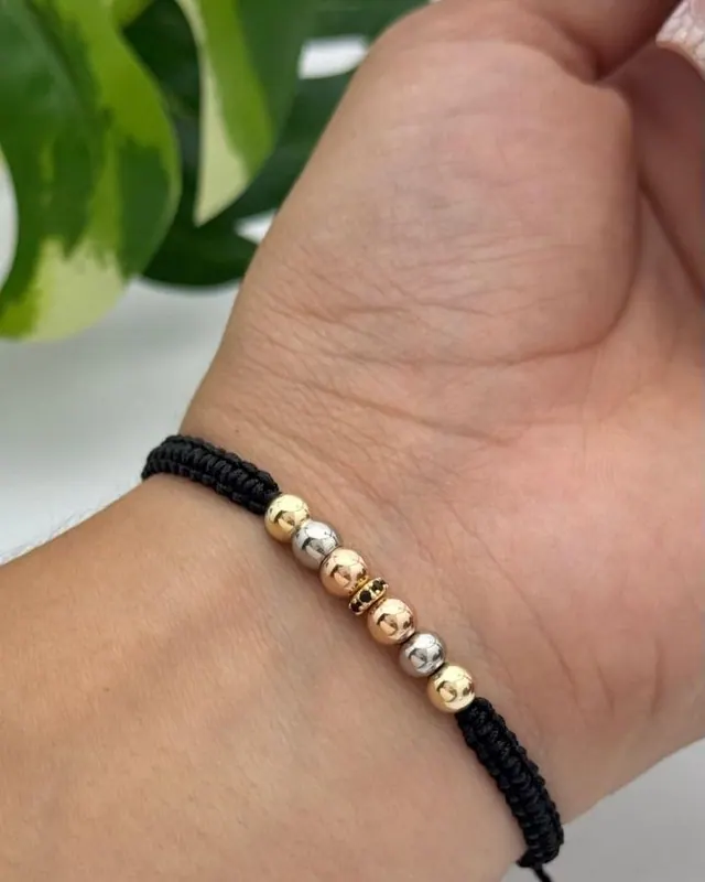 Pulsera Negra Tres Tonos