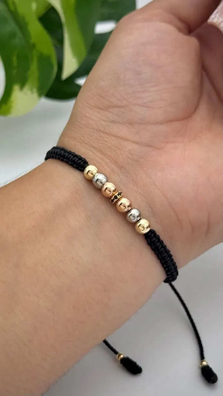 Pulsera Negra Tres Tonos