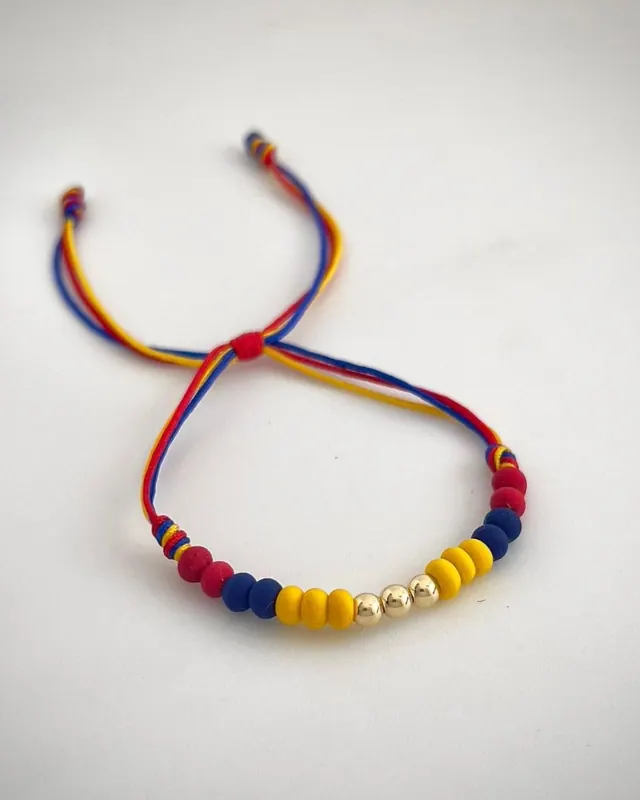 Pulsera Tricolor Cuentas Colombia