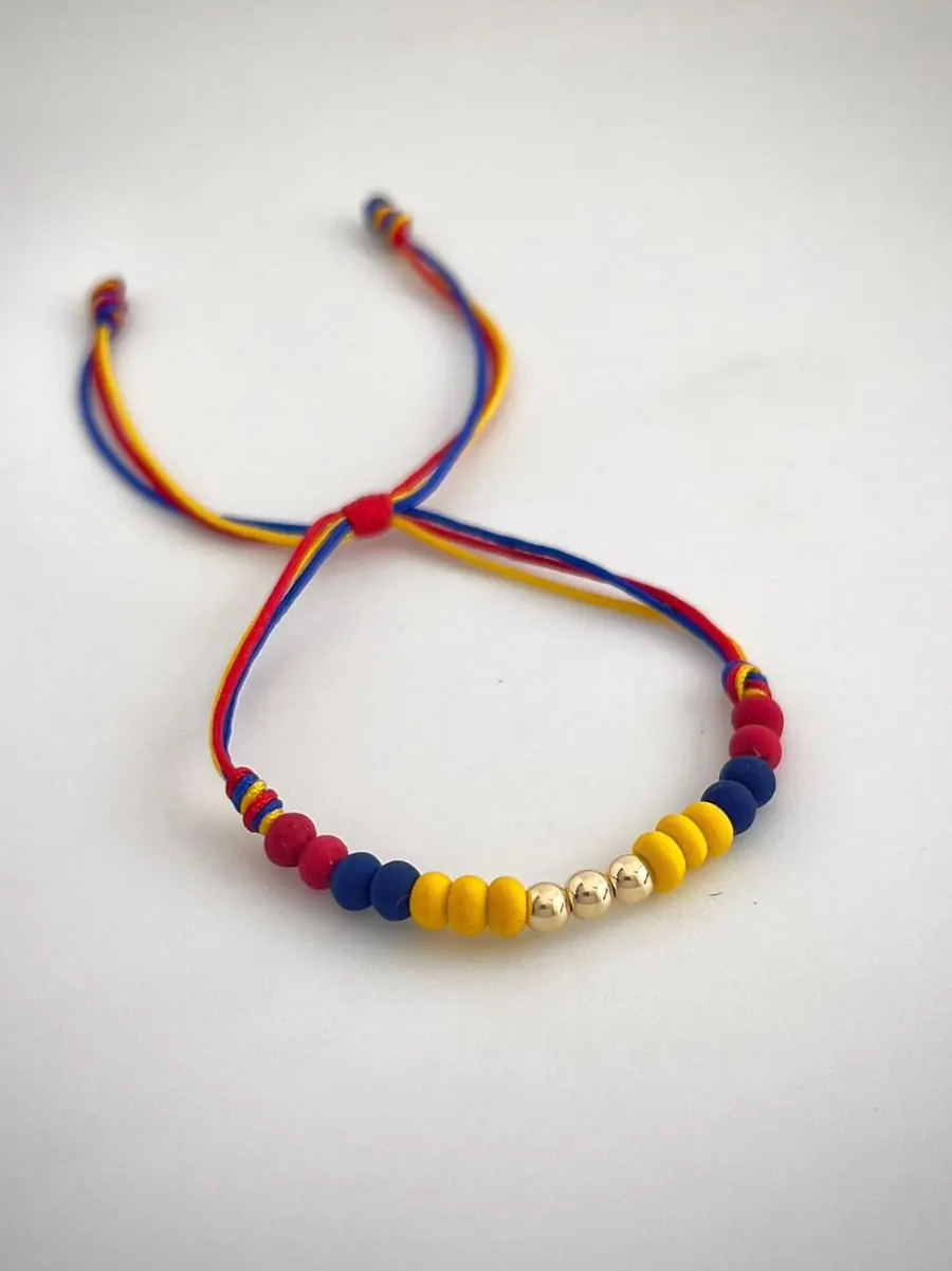 Pulsera Tricolor Cuentas Colombia