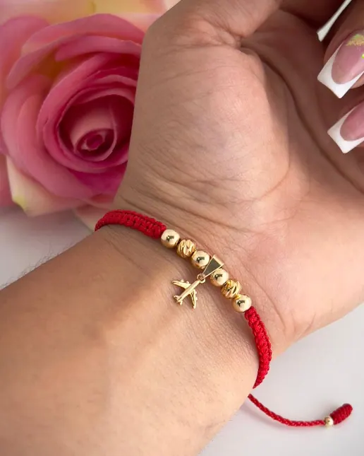 Pulsera Avión Hilo Rojo