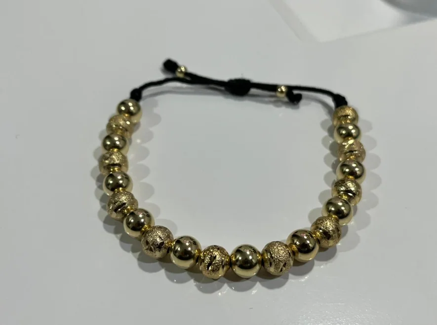 Pulsera Balines Escarchados Alternados Ii