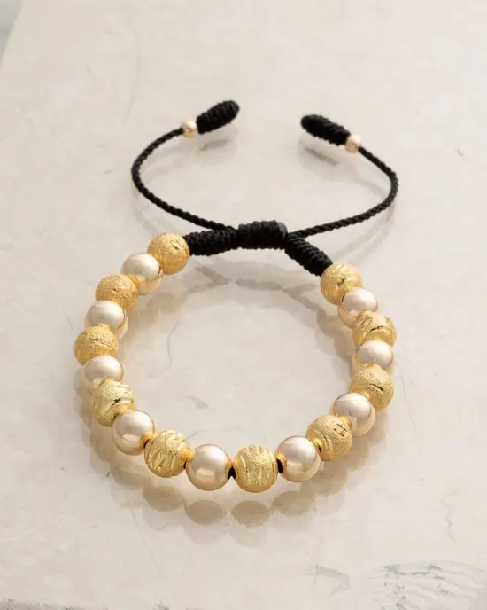Pulsera Balines Escarchados Alternados