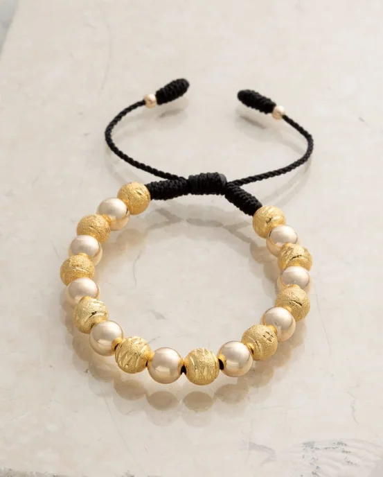 Pulsera Balines Escarchados Alternados