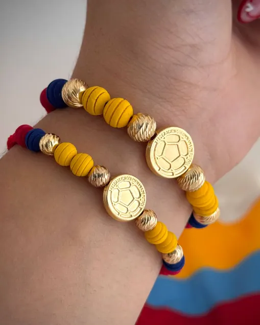 Pulsera Balón Cuentas Tricolor