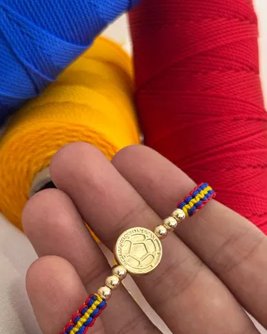 Pulsera Balón Tejido Tricolor