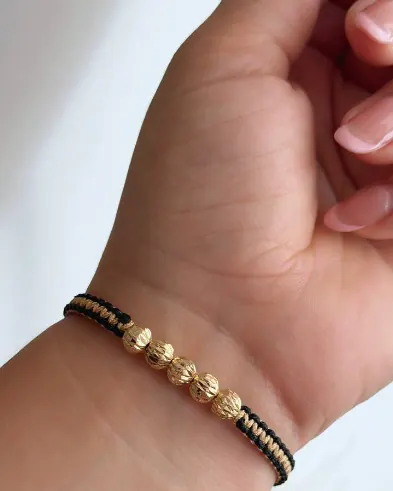 Pulsera Bicolor Negro y Beige