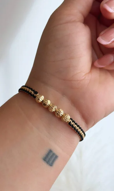 Pulsera Bicolor Negro y Beige