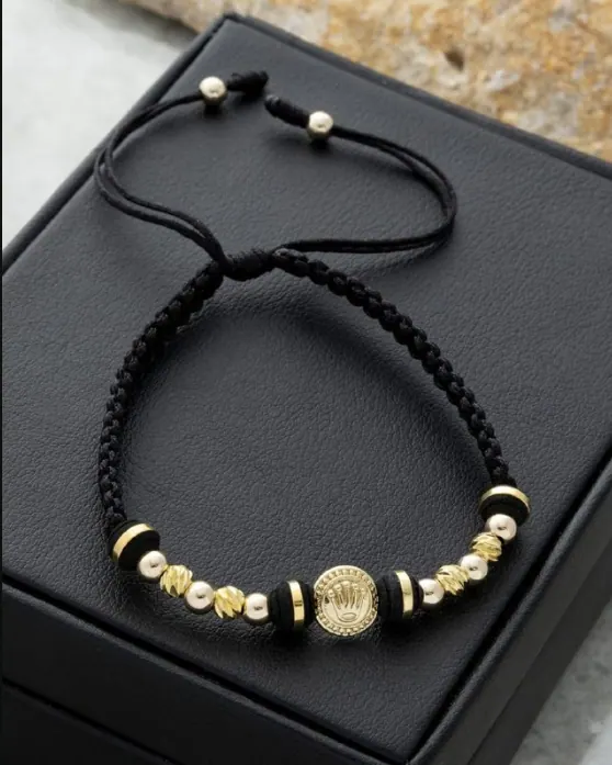 Pulsera Corona Trenzada Negra