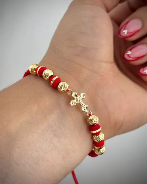 Pulsera Crucifijo Hilo Rojo