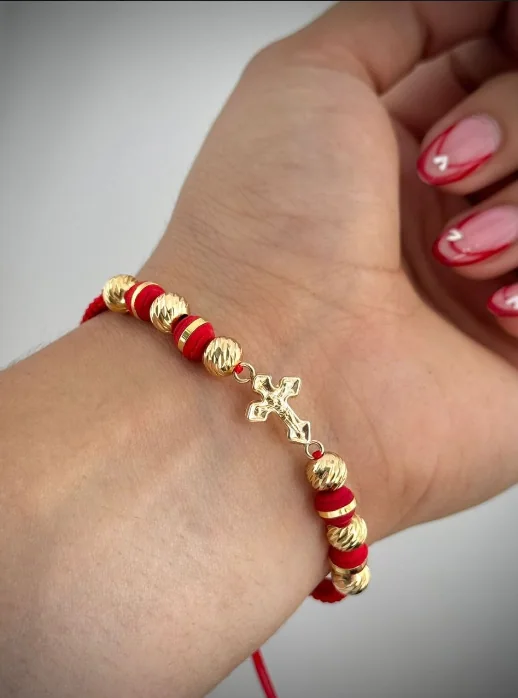 Pulsera Crucifijo Hilo Rojo