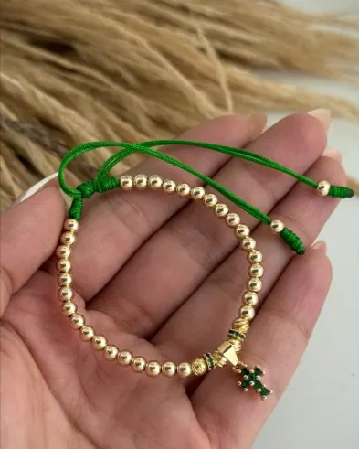 Pulsera Cruz Circones Verdes