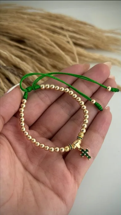 Pulsera Cruz Circones Verdes