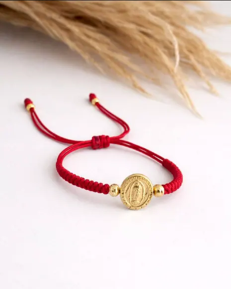 Pulsera Guadalupe Tejido Rojo