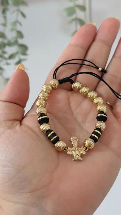 Pulsera Millonario Cuentas Negras