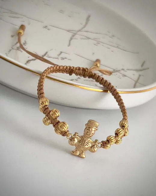Pulsera Millonario Tejido Camel