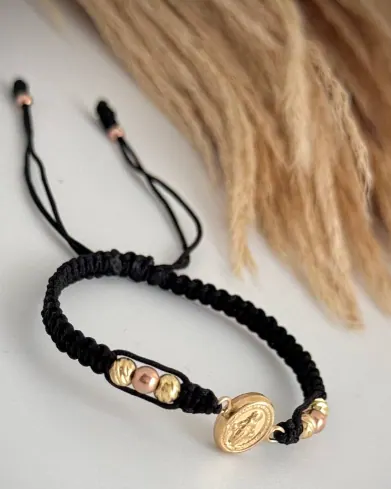 Pulsera Virgen Milagrosa Oro Rosa