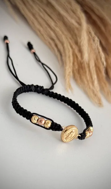 Pulsera Virgen Milagrosa Oro Rosa