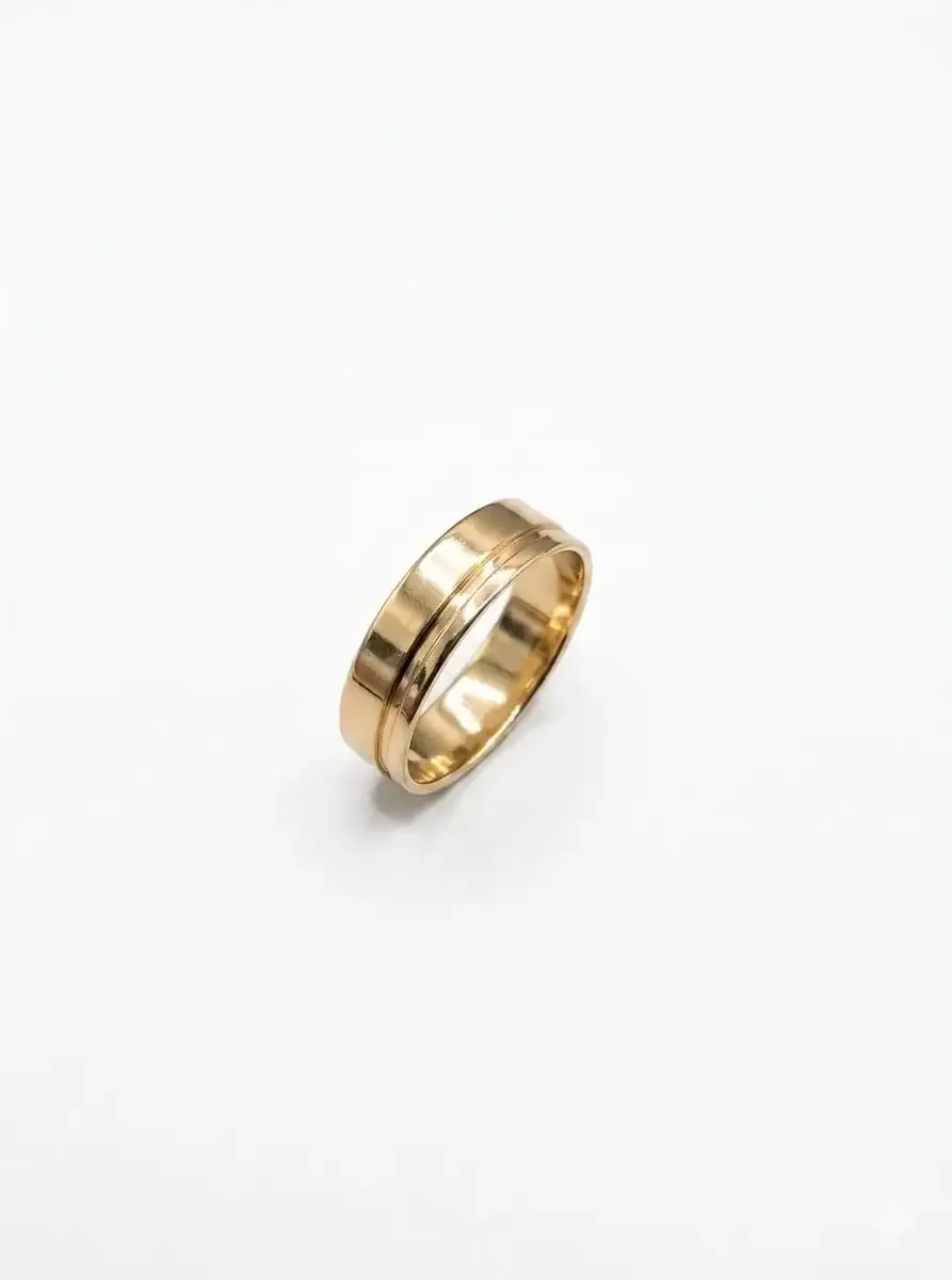 Anillo Argolla Bisel Gruesa Lisa