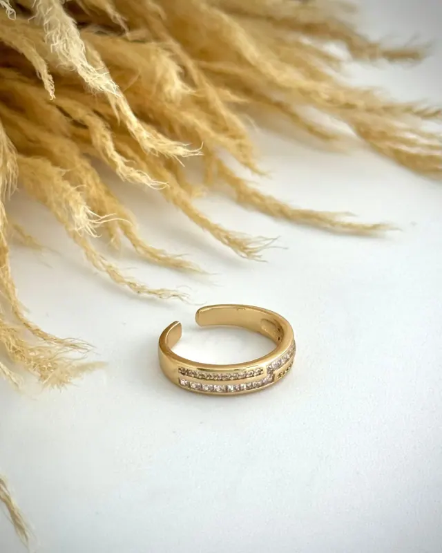 Anillo Bagge Doble Piedra Ajustable
