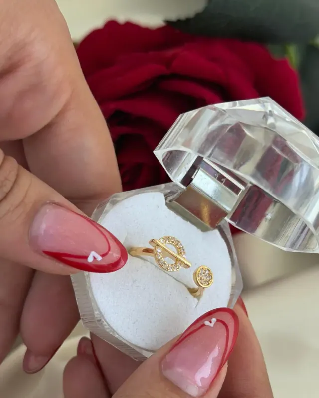 Anillo Broche Circonia Ajustable