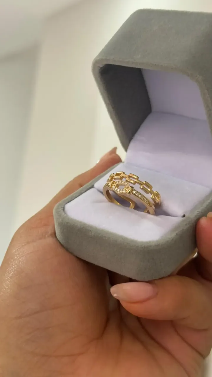 Anillo Cinturón Microcircones y Lena Eslabones Ajustable — foto 2