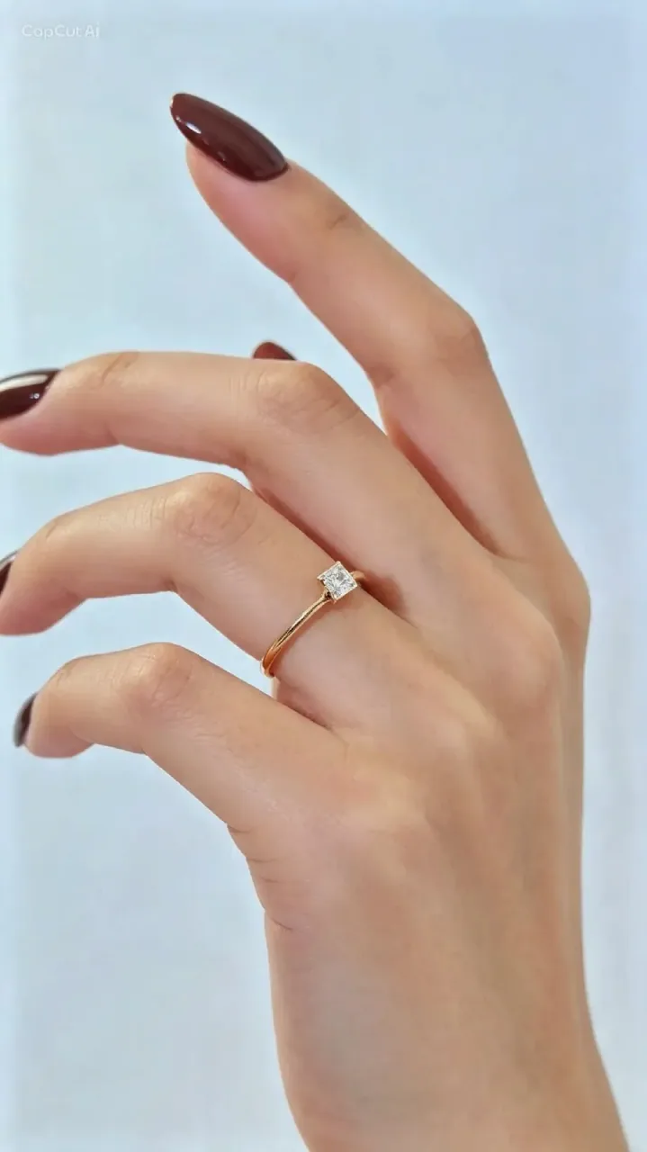 Anillo Circón Cuadrado Ajustable — foto 2