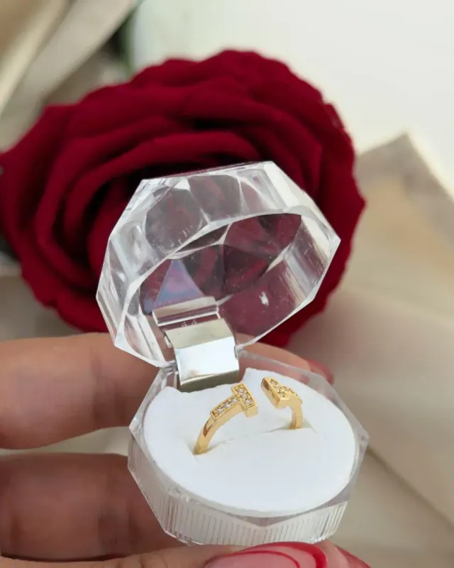 Anillo Circonia T Ajustable