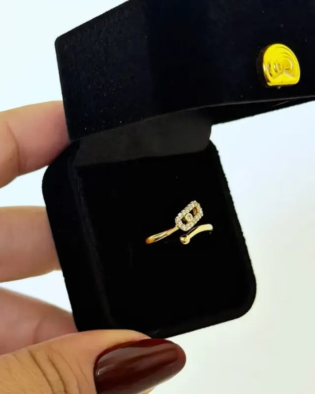 Anillo MSK Circonias con Punta Balín Ajustable