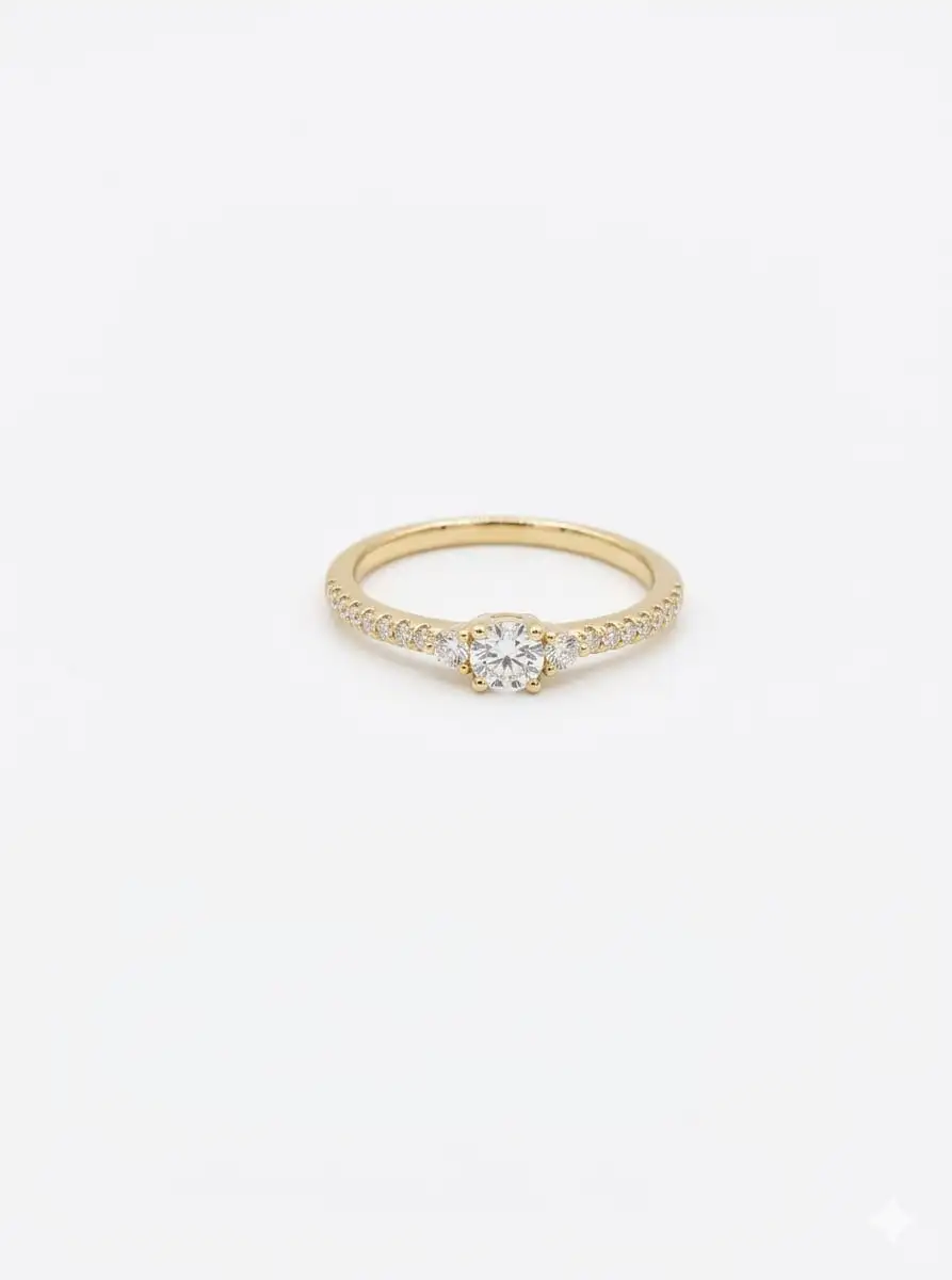 Anillo Solitario Piedra Cristal