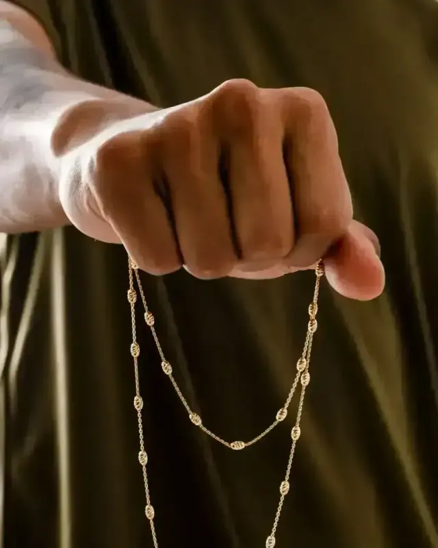 Cadena Militar Espaciada Ovalada Italiana 65 cm