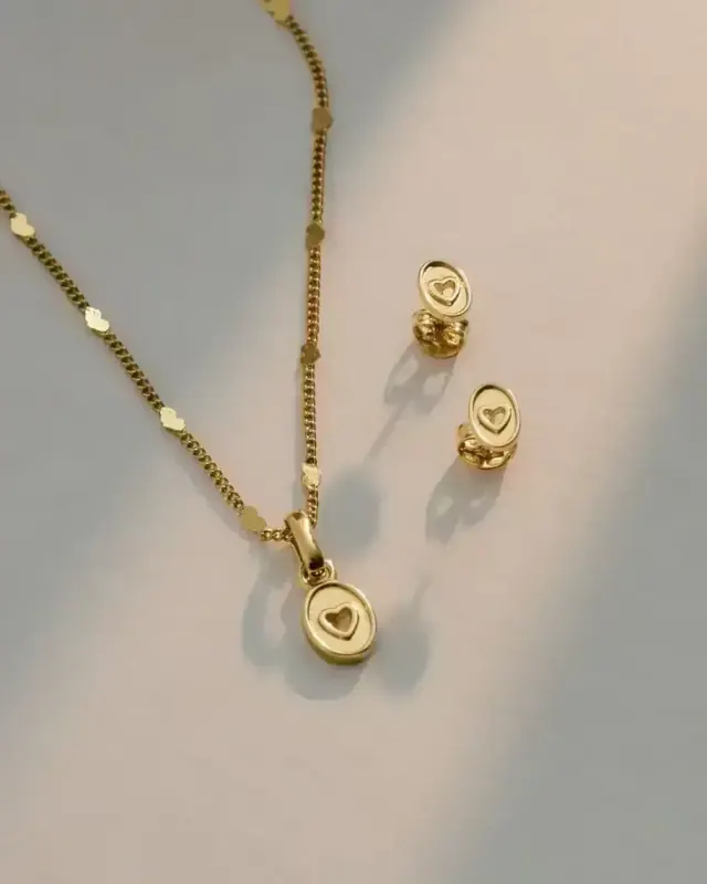 Conjunto Golden Love Topos y Dije