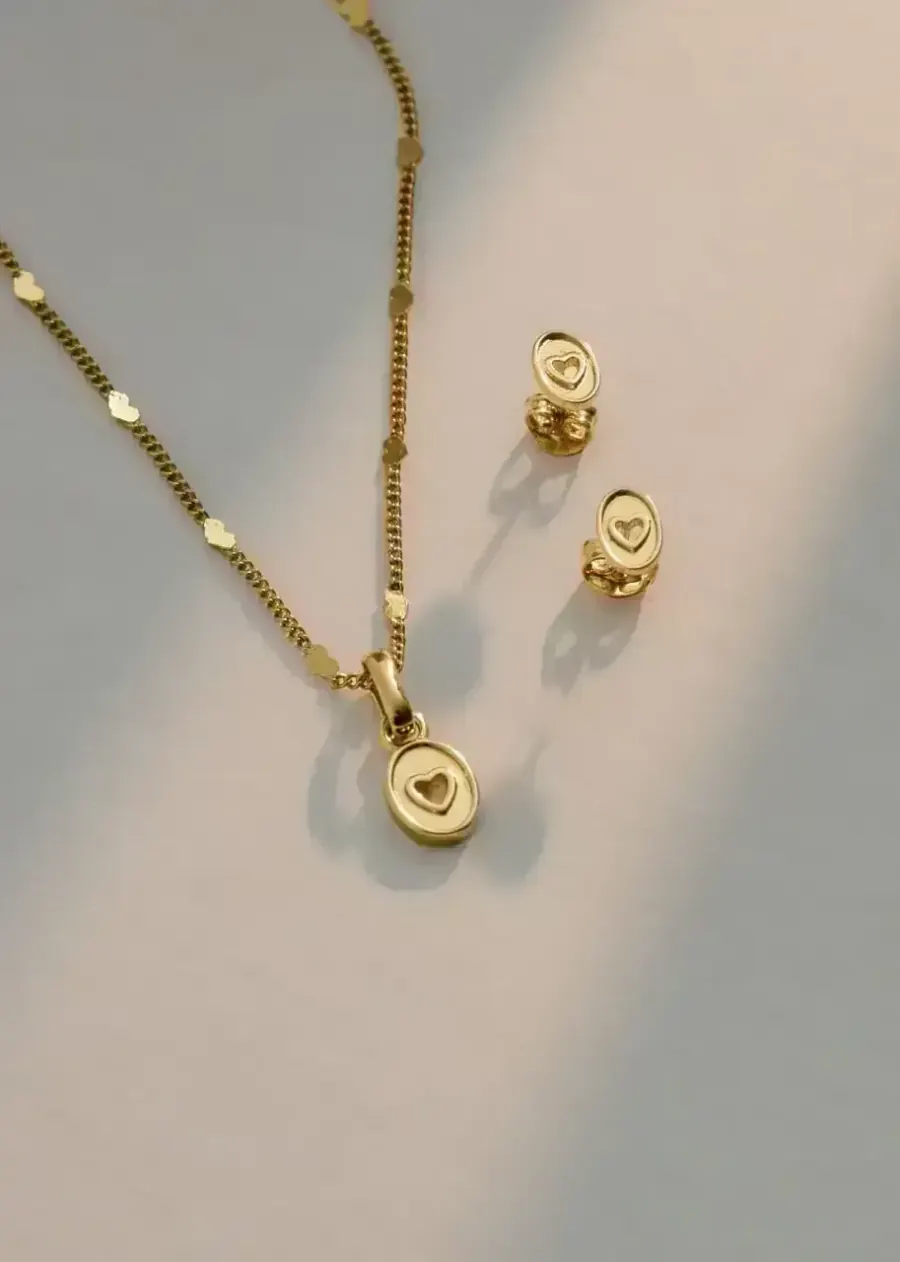 Conjunto Golden Love Topos y Dije