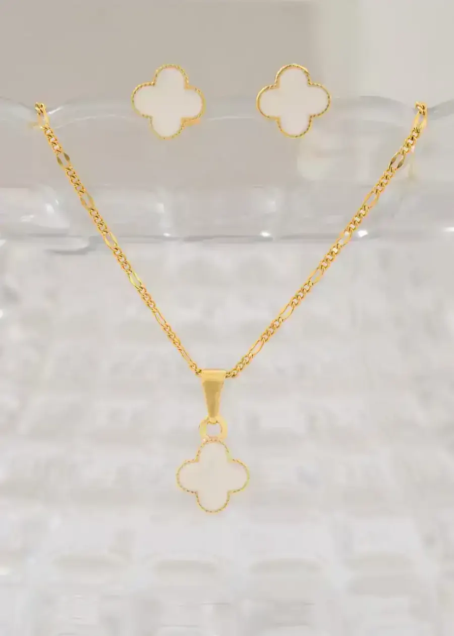 Conjunto Topos + Dije Clover Blanco — foto 2