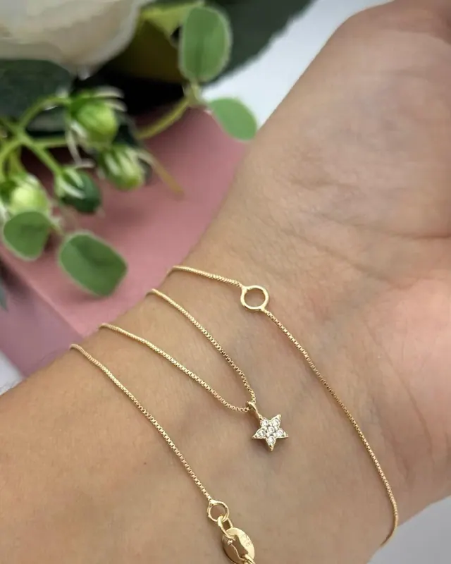 Conjunto Veneciana Estrella Circonia 47 cm