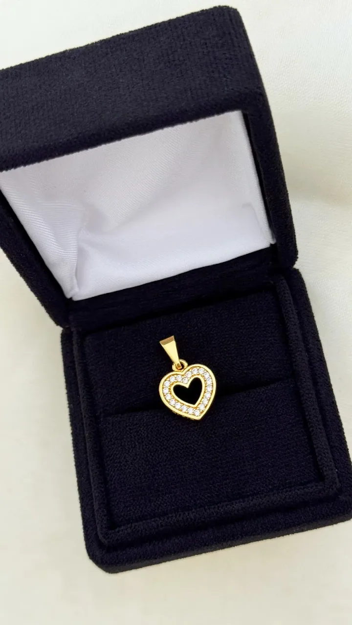 Dije Corazón Silueta Circonias
