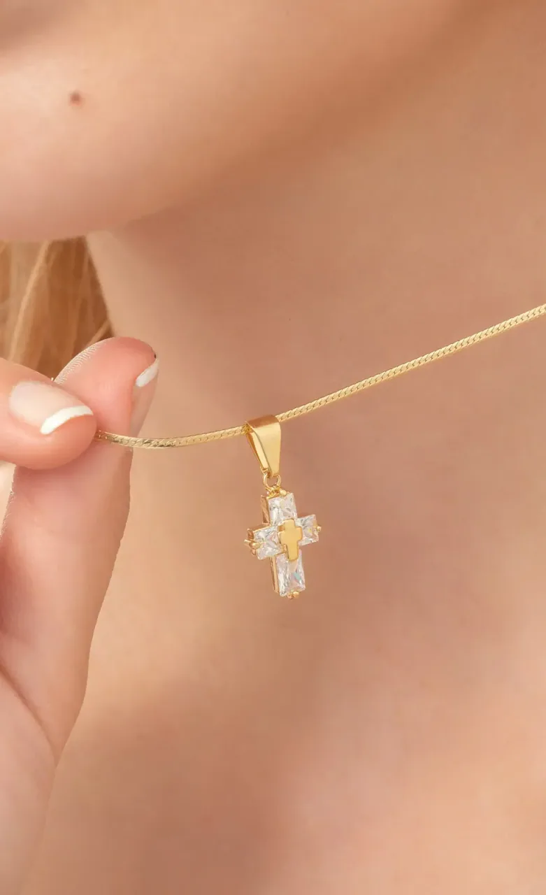 Dije Cristal Mini Cruz