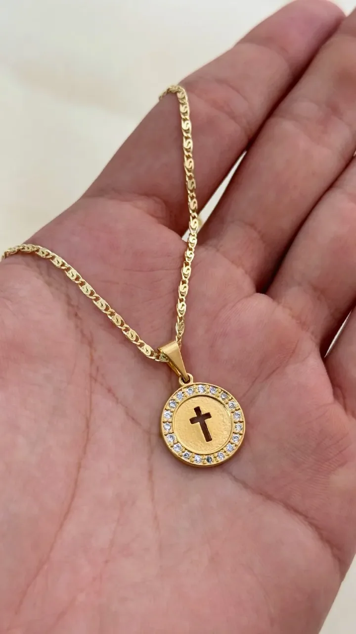 Dije Medalla Cruz con Circonias — foto 2