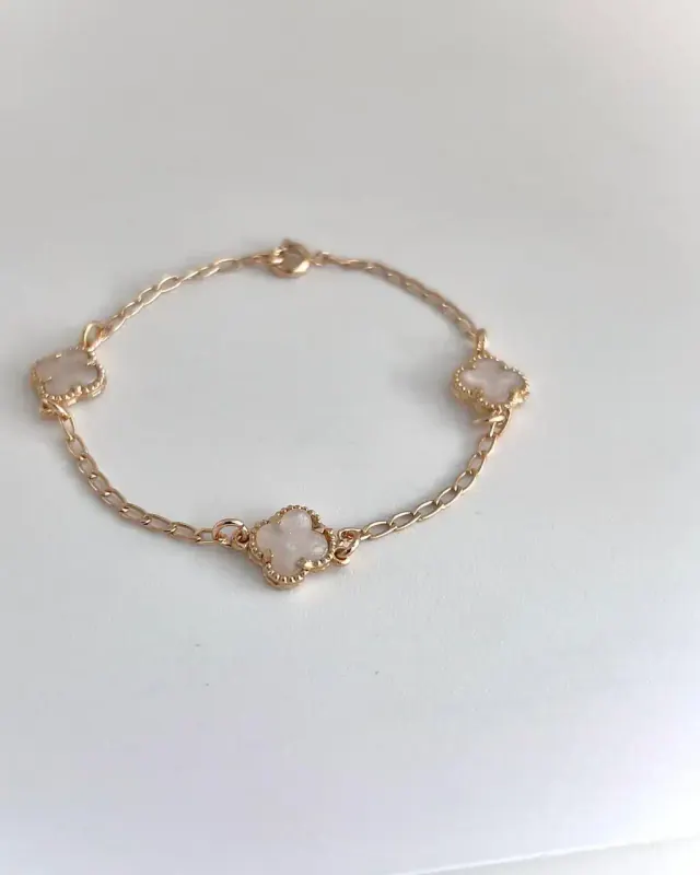 Pulsera 18 cm Cubana 3 Van Cleff Blanca