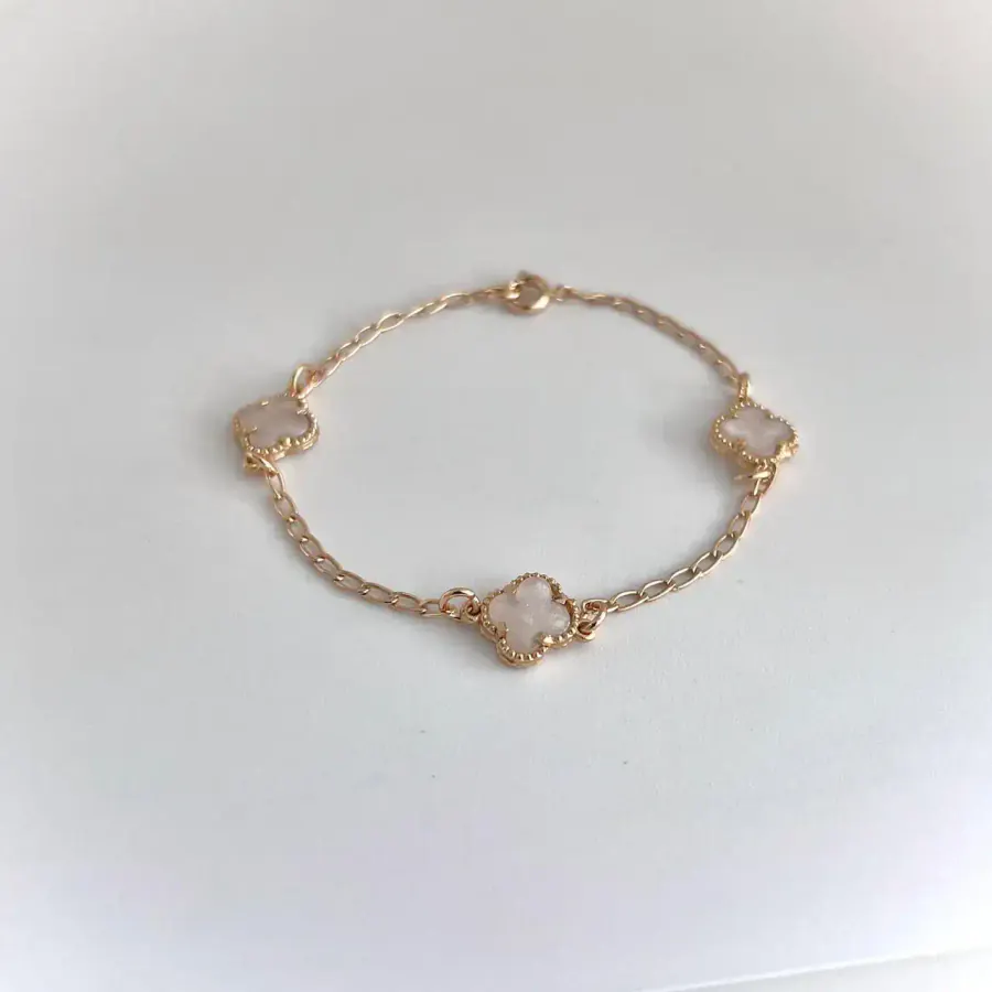 Pulsera 18 cm Cubana 3 Van Cleff Blanca