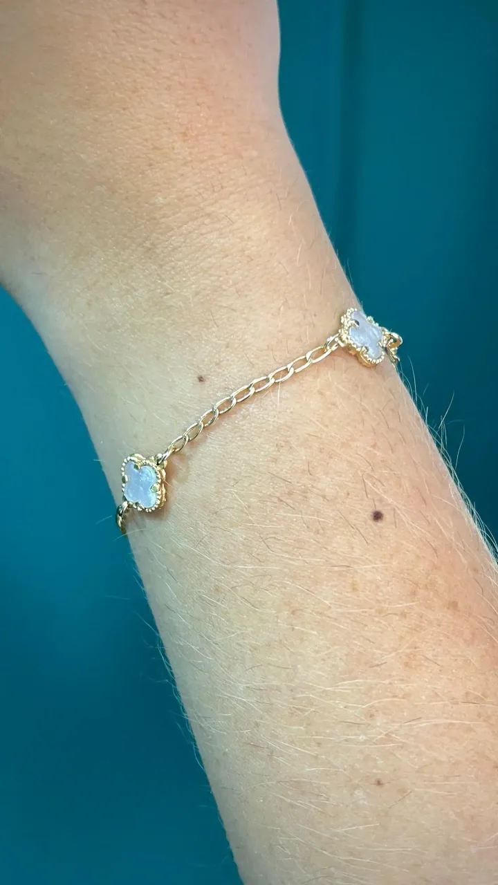 Pulsera 18 cm Cubana 3 Van Cleff Blanca — foto 2