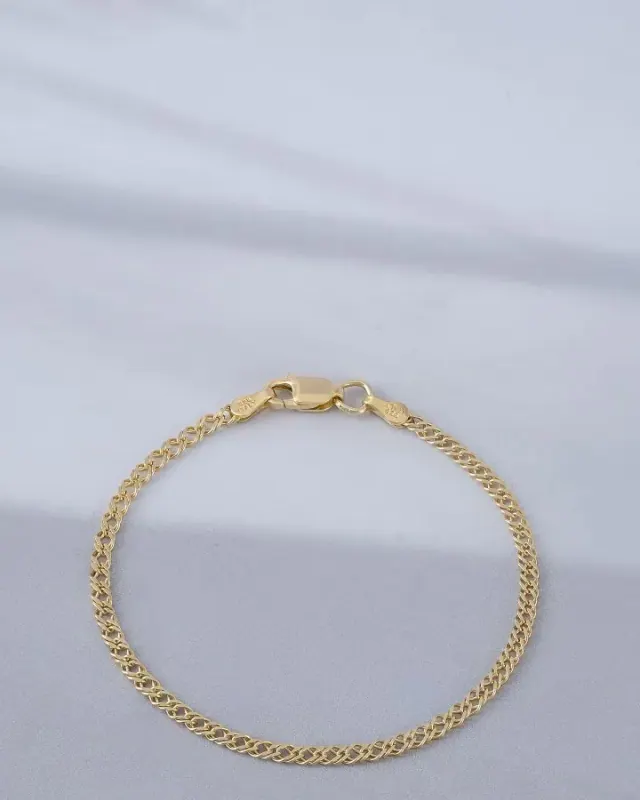 Pulsera Cubana Cruzada 2,4 mm 16 cm