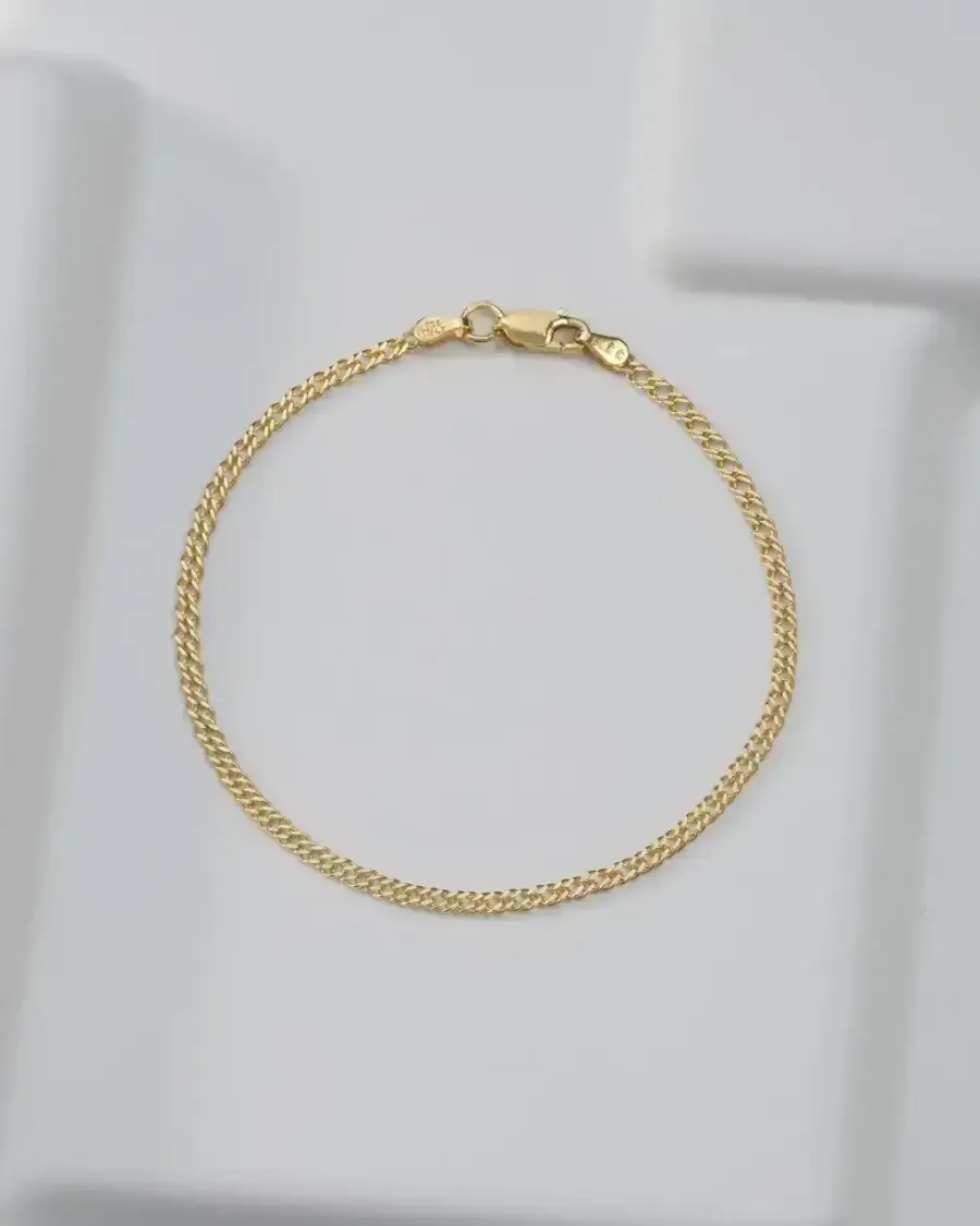 Pulsera Cubana Cruzada Italiana 2,4 mm 19,5 cm — foto 2