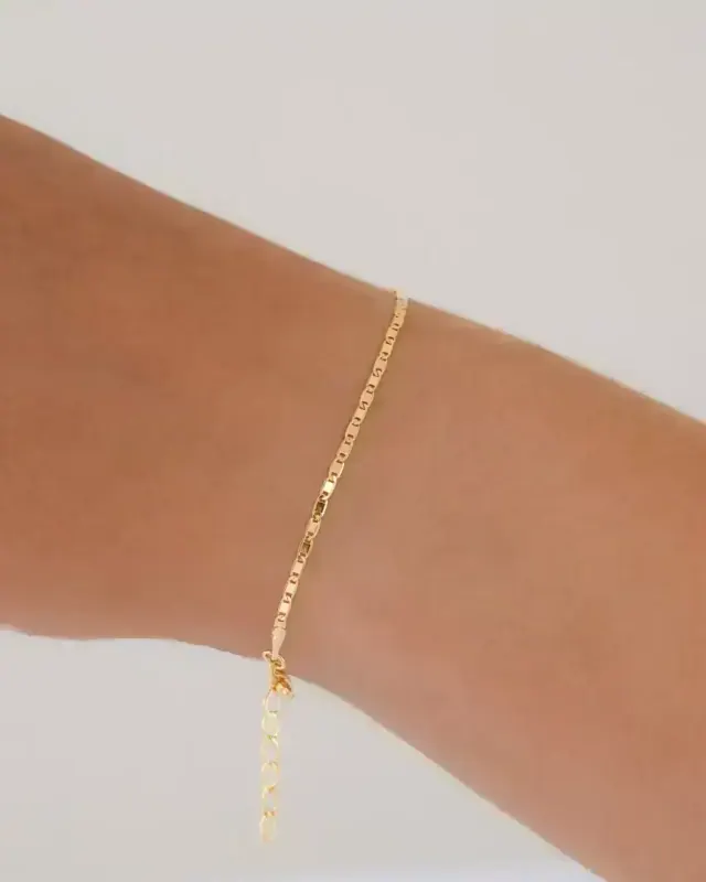 Pulsera Escalera Delgada Plana Lisa 16 cm