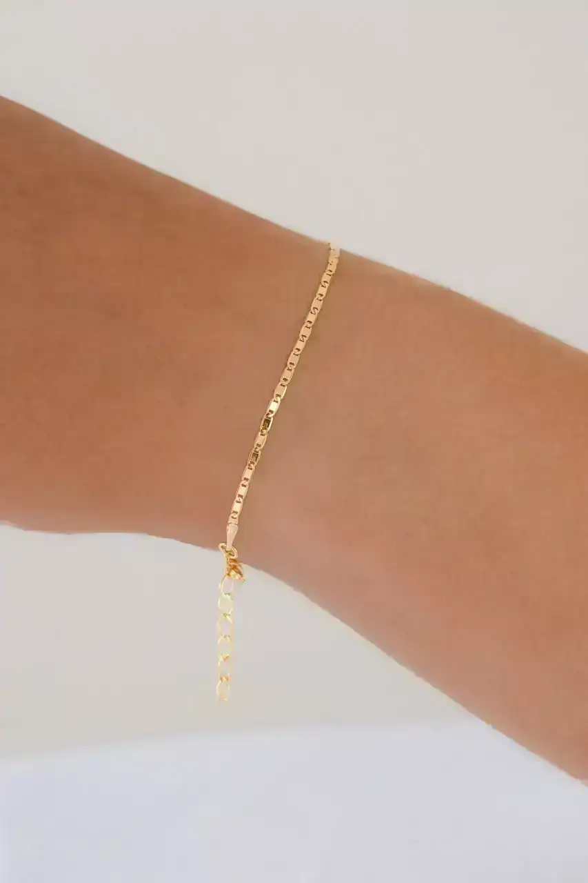 Pulsera Escalera Delgada Plana Lisa 16 cm
