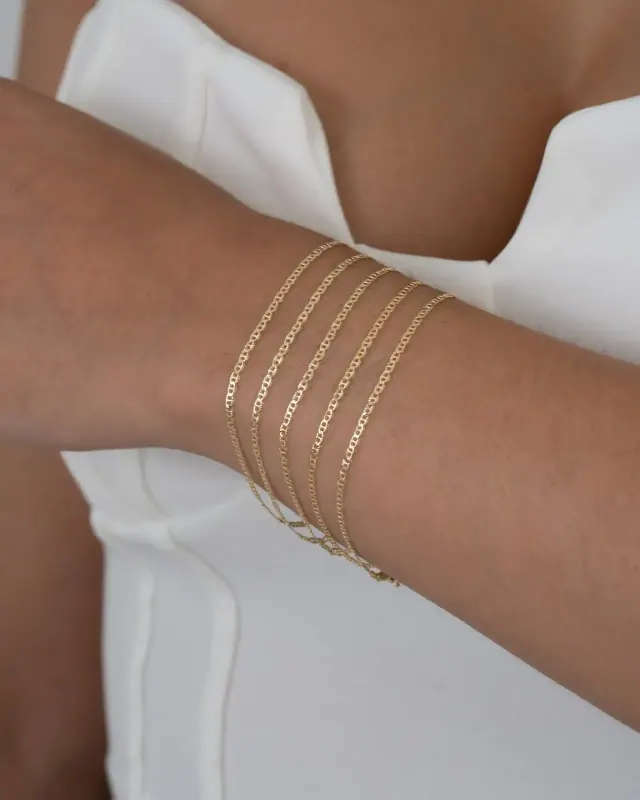 Pulsera Escalerita con Destellos Italiana 1,7 mm 16,5 cm