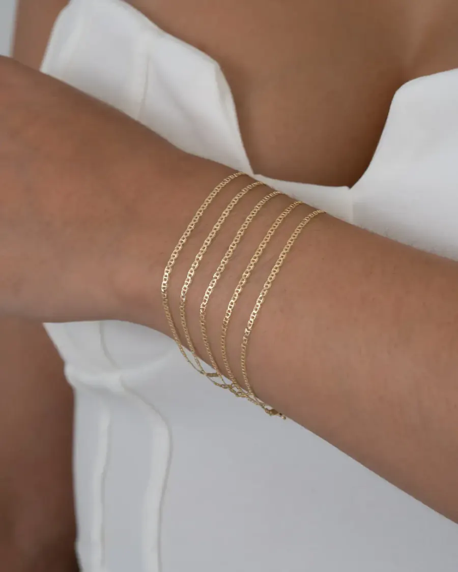 Pulsera Escalerita con Destellos Italiana 1,7 mm 16,5 cm